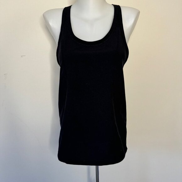 Lululemon Singlet Sculpt It Black Tank Top Tee Racerback Mesh Detailing Sz 4 - Picture 1 of 10